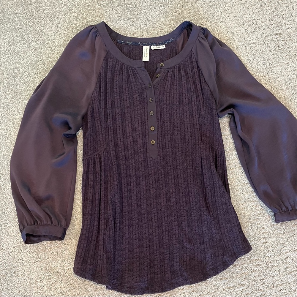 Meadow Rue by ANTHROPOLOGIE plum long sleeve top